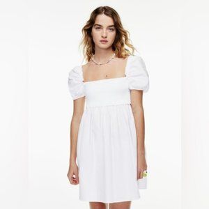 Aritzia Sunday Best Hadley Poplin Cottagecore Dress  White  M Medium